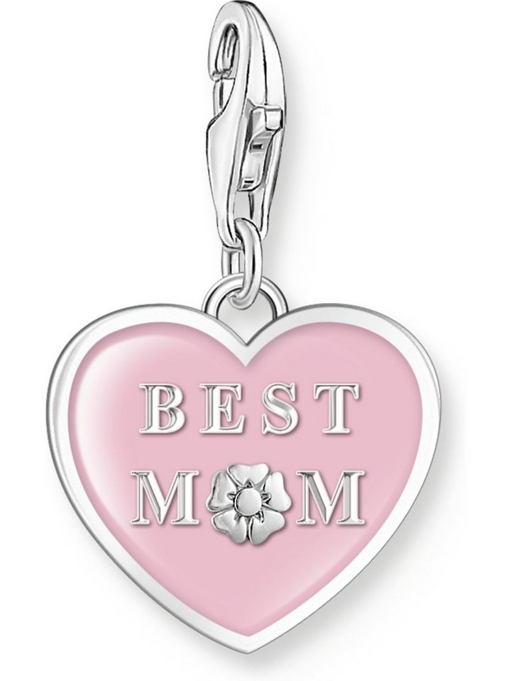 THOMAS SABO Kettenanhänger Thomas Sabo Damen-Charm 925er Silber, Emaille Herz von THOMAS SABO