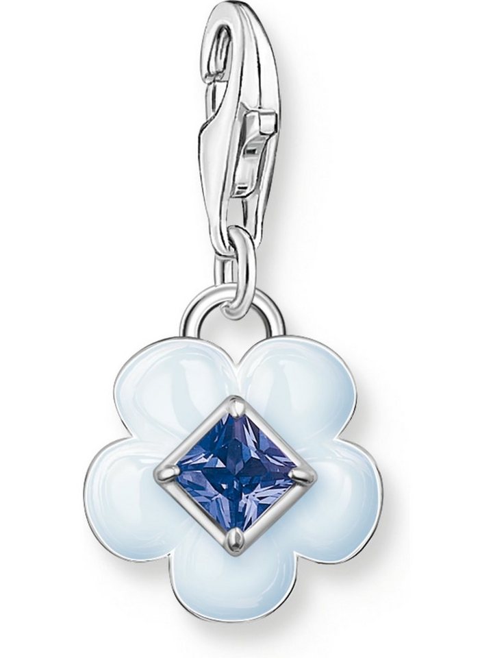 THOMAS SABO Kettenanhänger Thomas Sabo Damen-Charm 925er Silber Glasstein von THOMAS SABO
