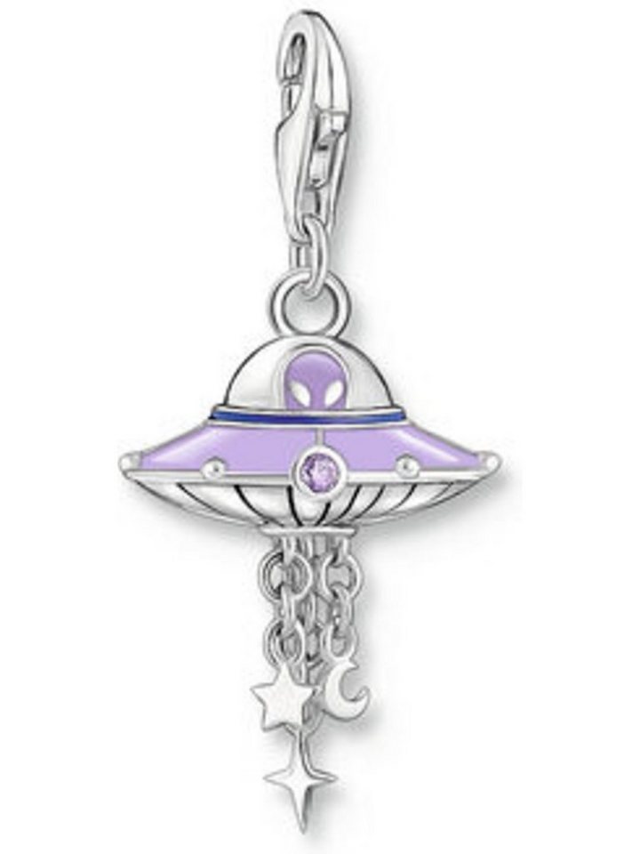 THOMAS SABO Kettenanhänger Thomas Sabo Damen-Charm Silber, Emaille Glasstein von THOMAS SABO