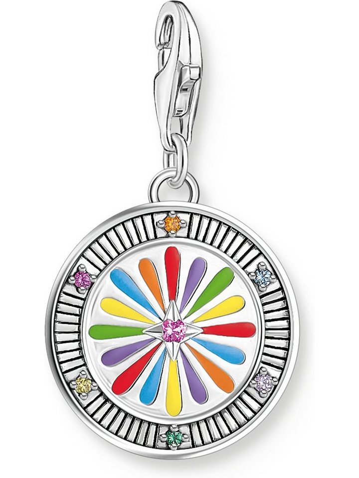 THOMAS SABO Kettenanhänger Thomas Sabo Unisex-Charm 925er Silber Glasstein von THOMAS SABO