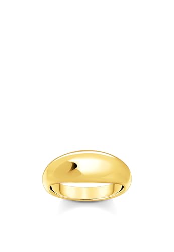 THOMAS SABO Klassischer Damenring Gold – Ring aus recyceltem Silber mit 18k Vergoldung – Organisches Design – Elegant & Zeitlos (L) von THOMAS SABO