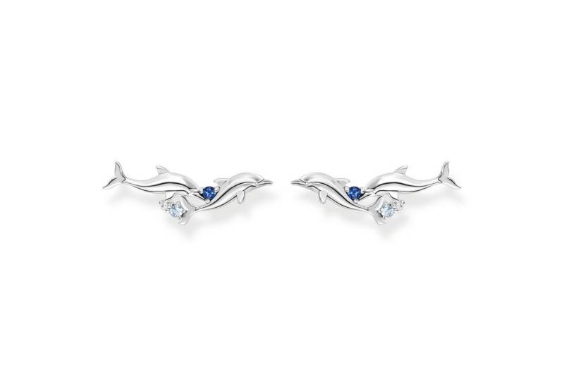 THOMAS SABO Ohrhaken-Set THOMAS SABO Ohrringe Ear Climber Delfin mit blauen Steinen H2232-644-1 von THOMAS SABO