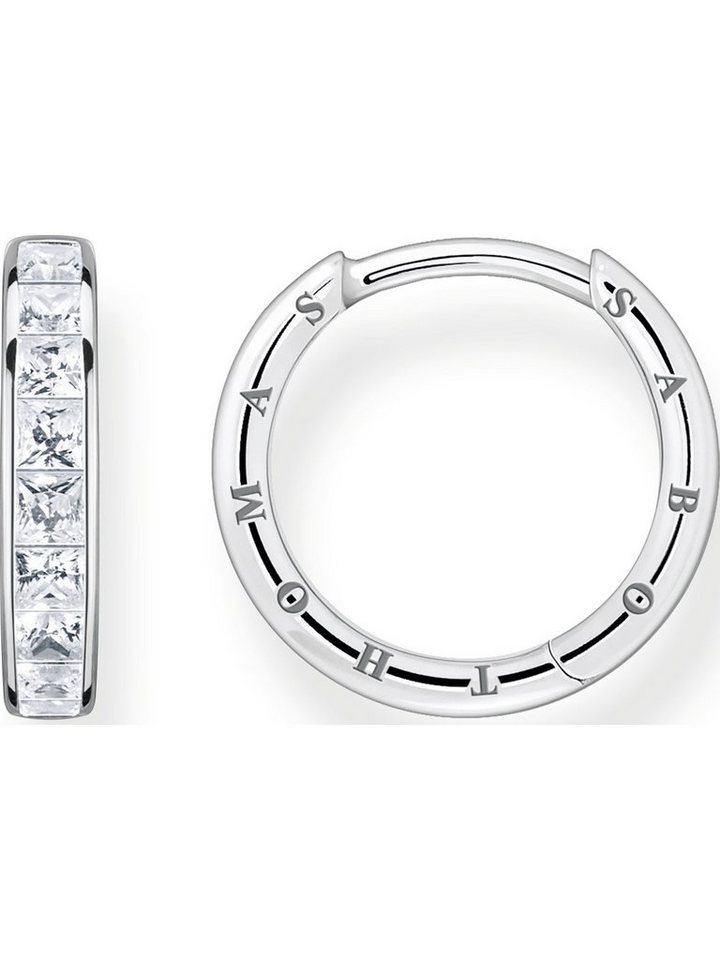 THOMAS SABO Paar Creolen Thomas Sabo Damen-Creolen 925er Silber Zirkonia (Paar), Sterling Silver von THOMAS SABO