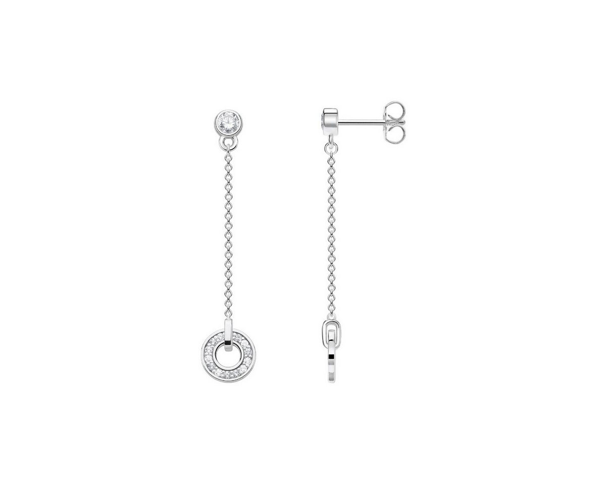 THOMAS SABO Paar Ohrhänger Ohrringe Damen Kreis Weiße Steine Silber H2063-051-14 von THOMAS SABO