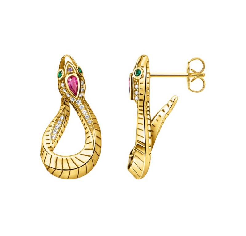 THOMAS SABO Paar Ohrstecker H2123-488-7, Schlange, Zirkonia, Vergoldet von THOMAS SABO