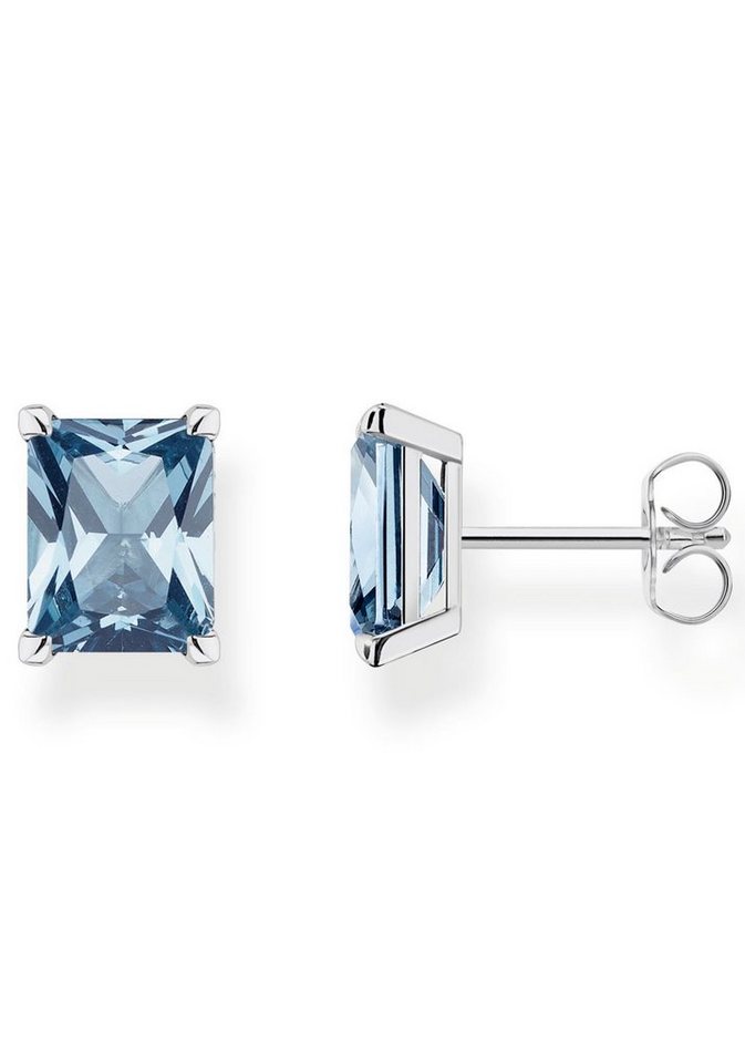 THOMAS SABO Paar Ohrstecker blauer oder weißer Stein, H2201-009-1,-051-14,-414-14,-1-699-1, mit Zirkonia (synth), Spinell (synth) oder Glas-Keramik Stein von THOMAS SABO