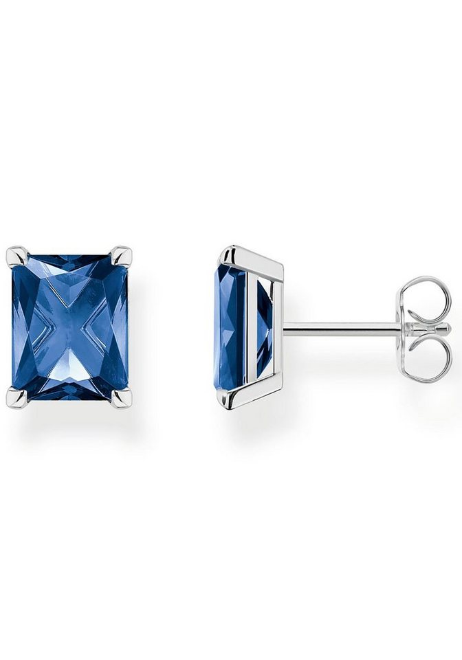 THOMAS SABO Paar Ohrstecker blauer oder weißer Stein, H2201-009-1,-051-14,-414-14,-1-699-1, mit Zirkonia (synth), Spinell (synth) oder Glas-Keramik Stein von THOMAS SABO