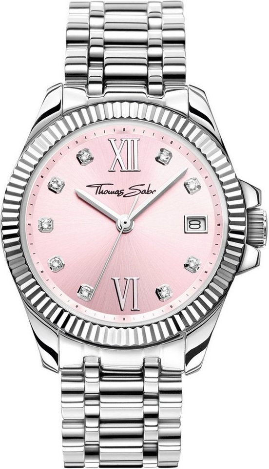 THOMAS SABO Quarzuhr DIVINE WA0401-201-204-33 MM, Armbanduhr,Damenuhr,Mineralglas m. Saphirbeschichtung,Edelstahlarmband von THOMAS SABO