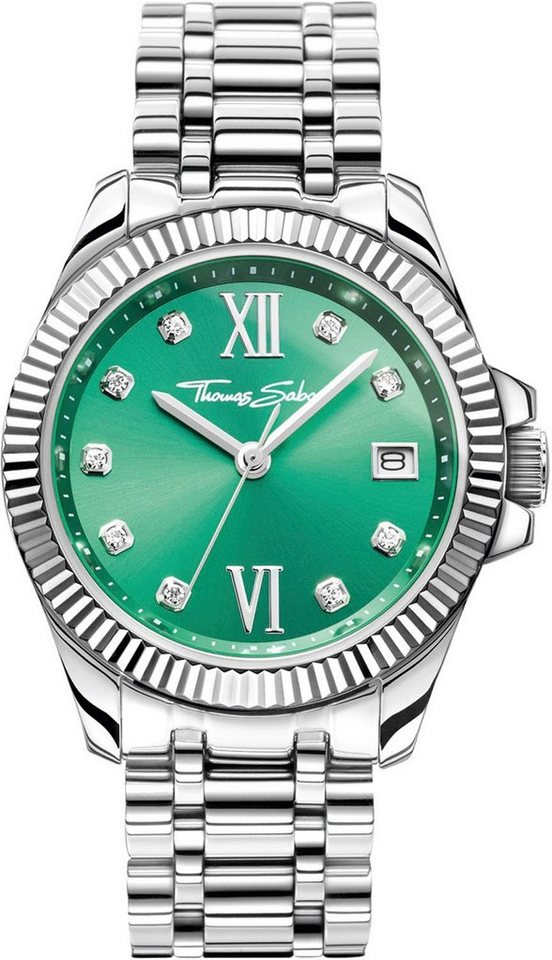 THOMAS SABO Quarzuhr DIVINE WA0404-201-211-33 MM, Armbanduhr,Damenuhr,Mineralglas m. Saphirbeschichtung,Edelstahlarmband von THOMAS SABO