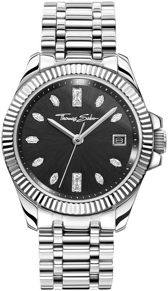 THOMAS SABO Quarzuhr DIVINE WA0406-201-203-33 MM, Armbanduhr, Damenuhr, Datum, Mineralglas mit Saphirbeschichtung von THOMAS SABO