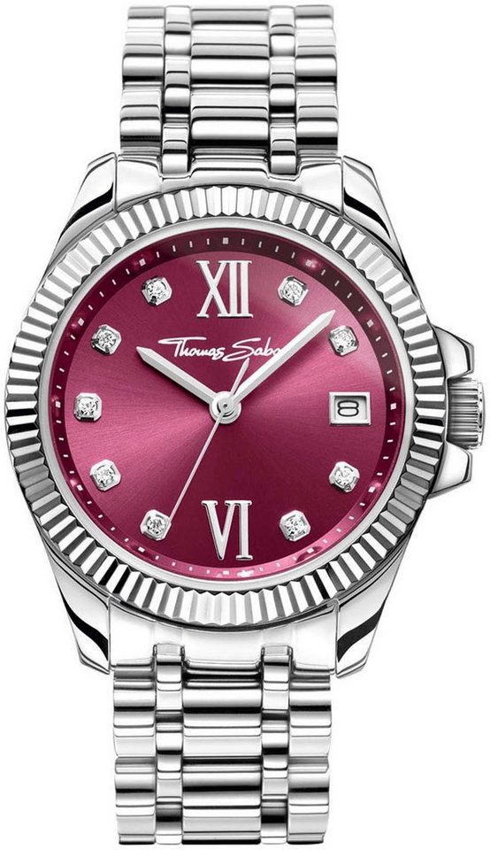 THOMAS SABO Quarzuhr DIVINE WA0407-201-212-33 MM, Armbanduhr,Damenuhr,Mineralglas m. Saphirbeschichtung,Edelstahlarmband von THOMAS SABO