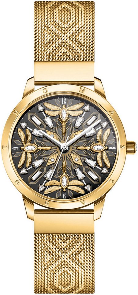 THOMAS SABO Quarzuhr SPIRIT MAGIC GARDEN WA0422-264-207-33MM, Armbanduhr, Damenuhr, analog, Zirkonia (synth), Libellen, Edelstahl von THOMAS SABO