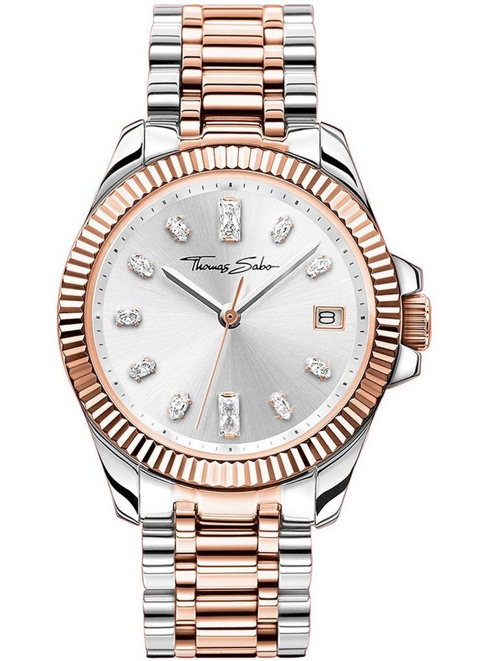 THOMAS SABO Quarzuhr Thomas Sabo WA0371-277-201 Bicolor Damenuhr 33mm 5ATM Thomas Sabo WA0371-277-201 Bicolor Damenuhr 33mm 5ATM von THOMAS SABO