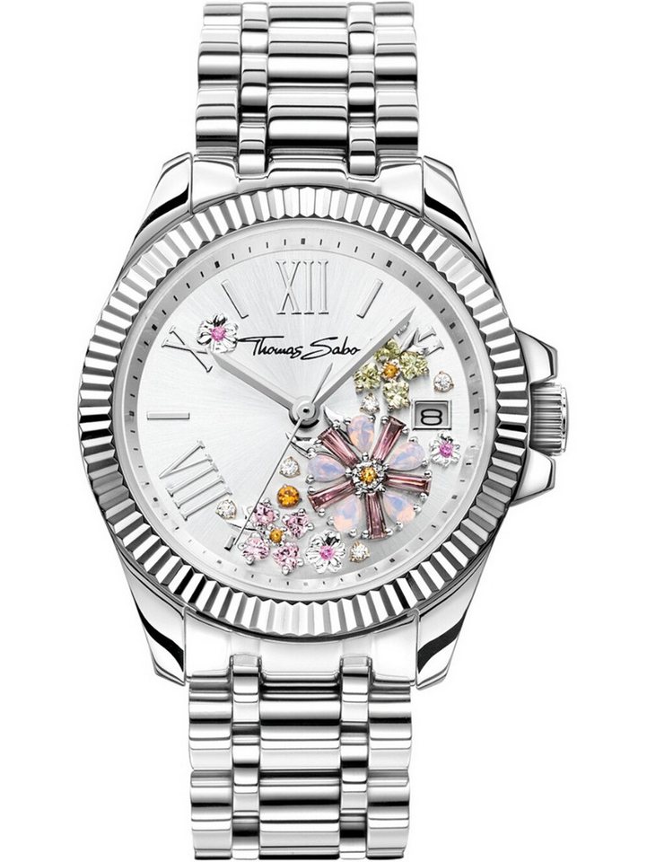 THOMAS SABO Quarzuhr Thomas Sabo WA0381-201-201 Damenuhr Blumen 33mm 5ATM Thomas Sabo WA0381-201-201 Damenuhr Blumen 33mm 5ATM von THOMAS SABO
