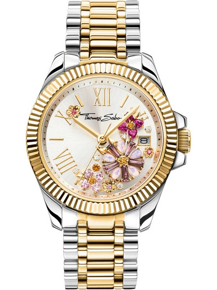 THOMAS SABO Quarzuhr Thomas Sabo WA0382-291-201 Damenuhr Blumen 33mm 5ATM Thomas Sabo WA0382-291-201 Damenuhr Blumen 33mm 5ATM von THOMAS SABO