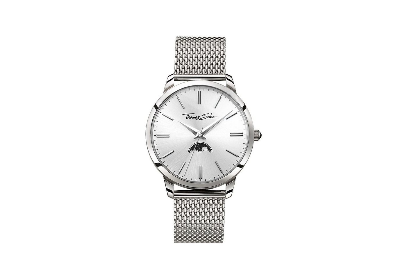 THOMAS SABO Quarzuhr WA0324-201-201 Herren-Uhr Rebel Spirit Moonphase Quarz Edelstahl-Band THOMAS SABO Quarzuhr WA0324-201-201 Herren-Uhr Rebel Spirit Moonphase Quarz Edelstahl-Band von THOMAS SABO