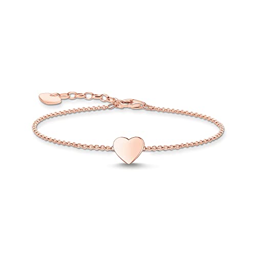 Thomas Sabo Sabo Damen Armband mit Herz in 925 Sterlingsilber mit 750 Roségold Vergoldung, Gr. 16cm-19cm, A2044-415-40-L19V von THOMAS SABO