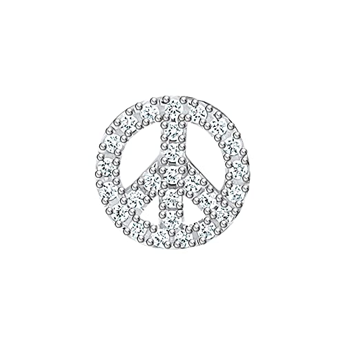 Thomas Sabo Damen Einzel Ohrstecker Peace mit weißen Steinen 925 Sterlingsilber H2218-051-14 von THOMAS SABO