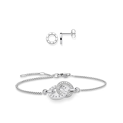 THOMAS SABO Sabo Damen Schmuck Set Armband Ohrstecker 925 Sterlingsilber SET0601-051-14-L19,5v von THOMAS SABO