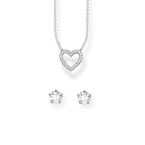 THOMAS SABO Sabo Damen Schmuck Set Halskette Ohrstecker 925 Sterlingsilber SET0606-051-14-L45v von THOMAS SABO