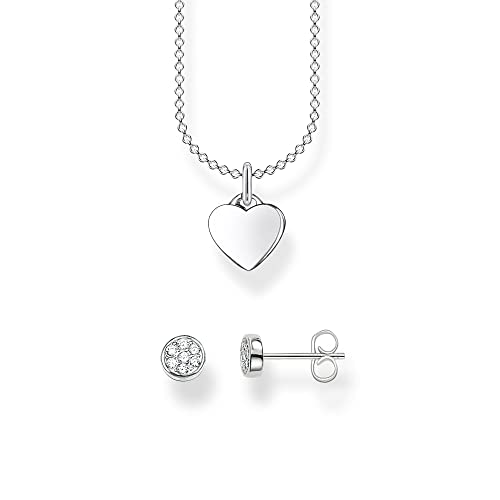 THOMAS SABO Sabo Damen Schmuck Set Halskette Ohrstecker 925 Sterlingsilber SET0614-051-14-L45v von THOMAS SABO