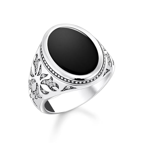 THOMAS SABO Siegelring mit schwarzem Onyx Silber geschwärzt von THOMAS SABO