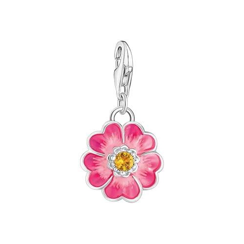 THOMAS SABO Charm-Anhänger Flower Pink Silber Recyceltes 925 Silber, Kaltemail 2208-496-7 von THOMAS SABO