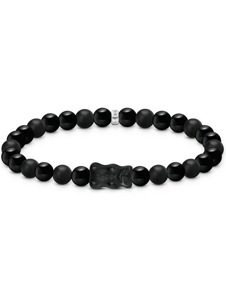 THOMAS SABO Silberarmband Thomas Sabo Damen-Armband 925er Silber Obsidian, Modern von THOMAS SABO