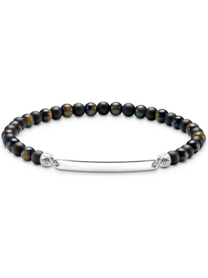 THOMAS SABO Silberarmband Thomas Sabo Unisex-Armband 925er Silber Obsidian, Modern THOMAS SABO Silberarmband Thomas Sabo Unisex-Armband 925er Silber Obsidian, Modern von THOMAS SABO