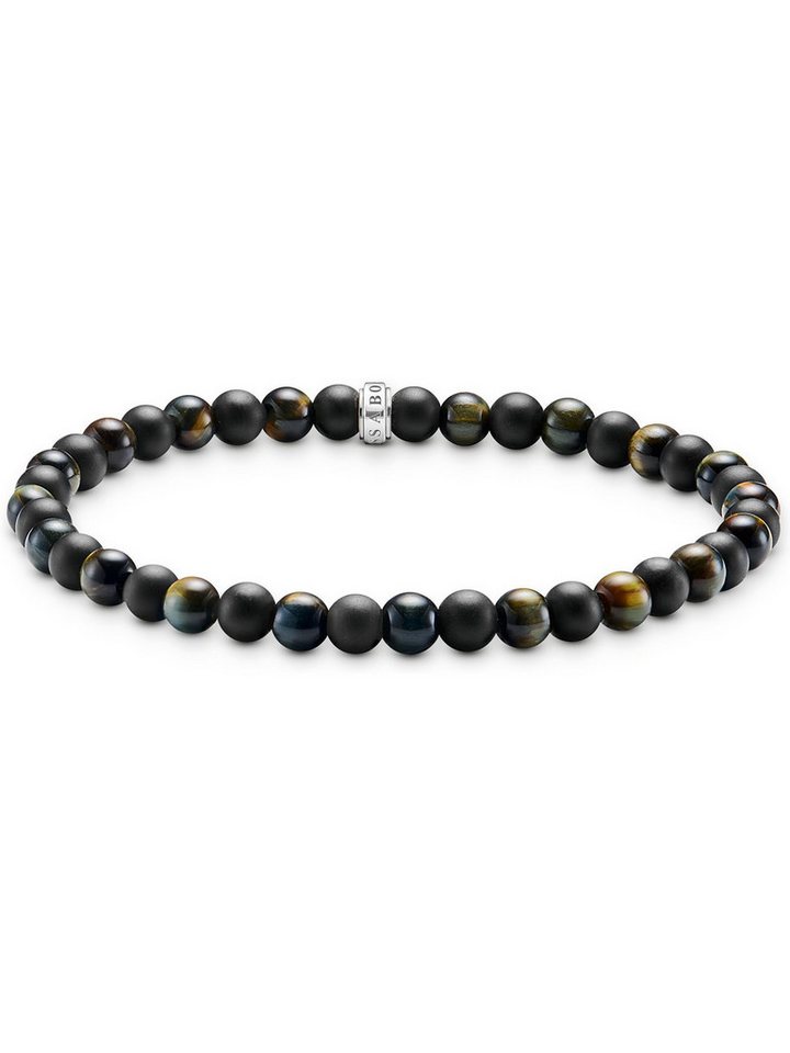 THOMAS SABO Silberarmband Thomas Sabo Unisex-Armband 925er Silber Obsidian, Modern von THOMAS SABO
