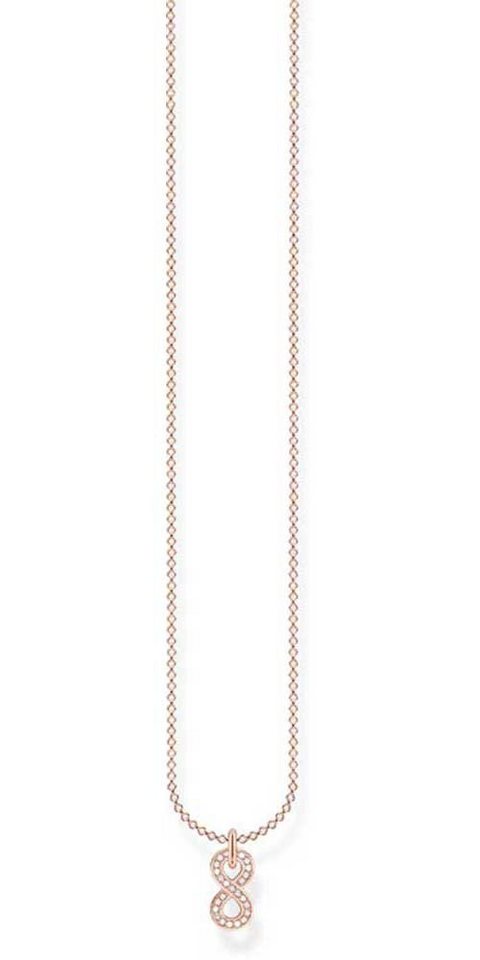 THOMAS SABO Silberkette Halskette mit Infinity Anhängern - 750 Roségold Vergoldung von THOMAS SABO