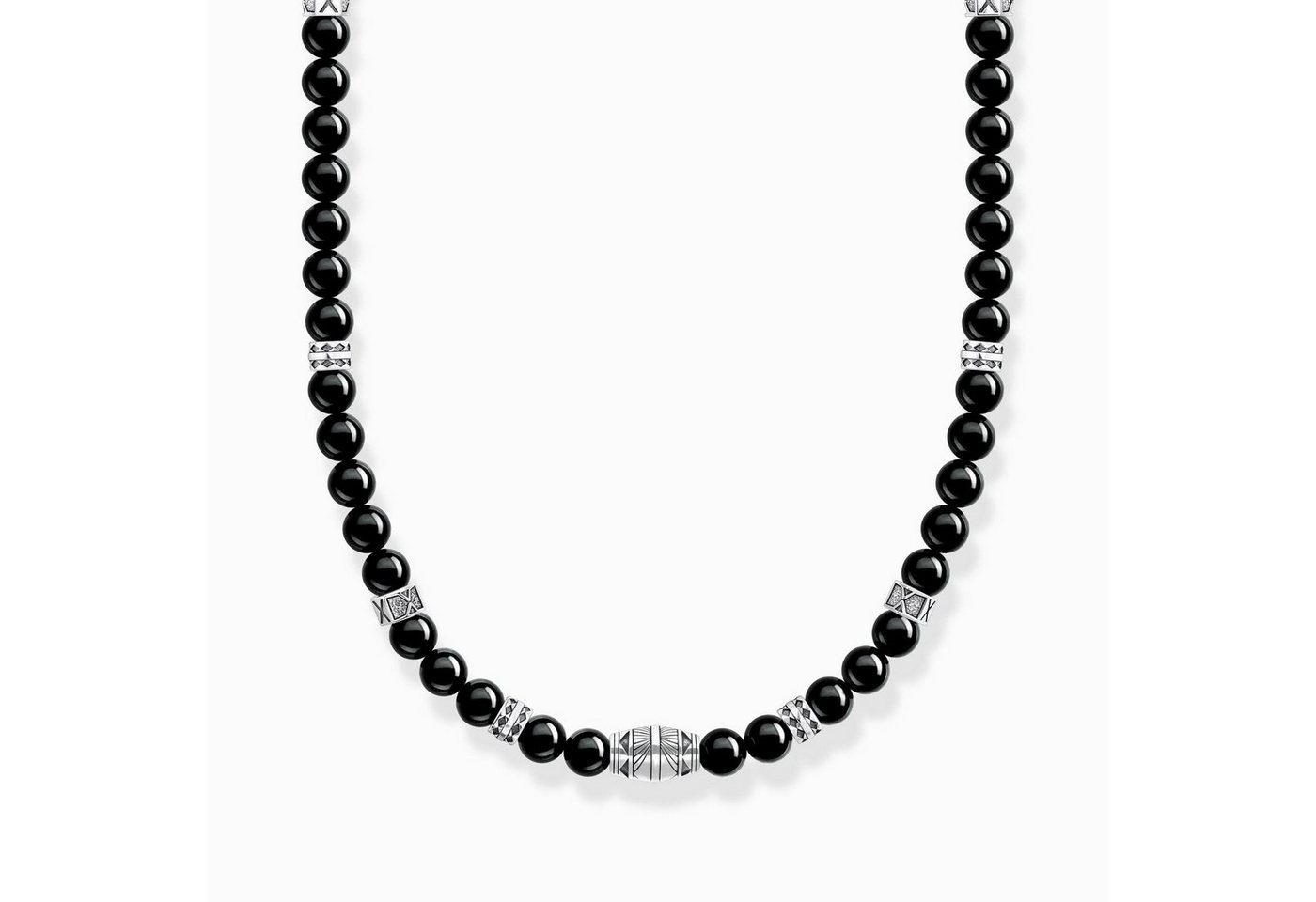 THOMAS SABO Silberkette Kette mit schwarzen Onyx-Beads Silber von THOMAS SABO