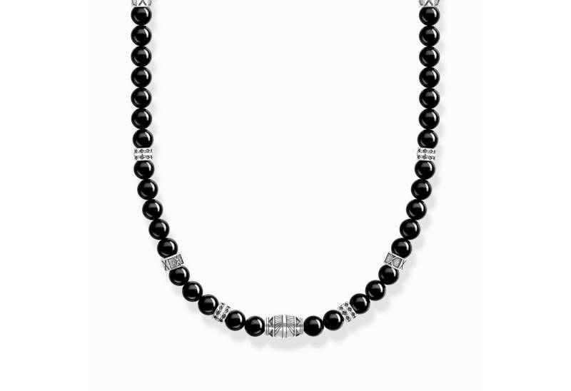 THOMAS SABO Silberkette Kette mit schwarzen Onyx-Beads Silber von THOMAS SABO