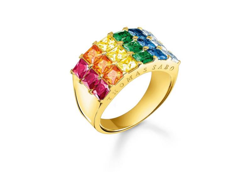 THOMAS SABO Silberring DamenBunte e Pavé Goldfarben von THOMAS SABO