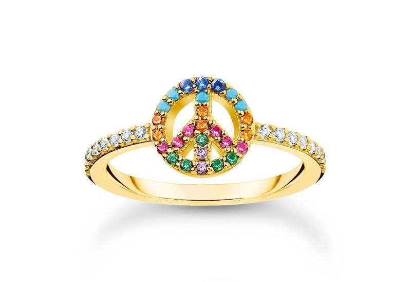 THOMAS SABO Silberring Damen-Peace Goldfarben Bunte e von THOMAS SABO
