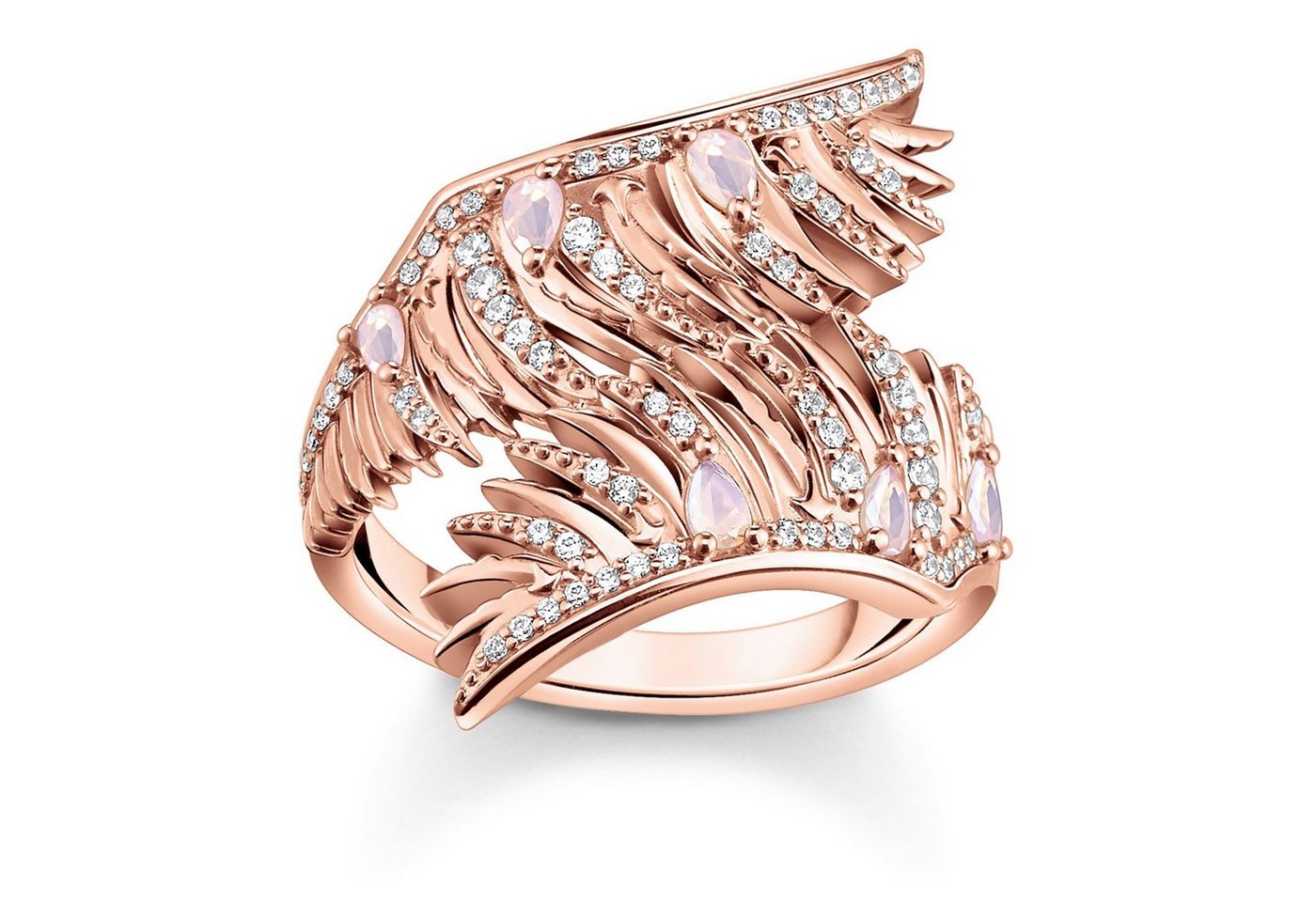 THOMAS SABO Silberring Phönix-Flügel Roségoldfarben von THOMAS SABO