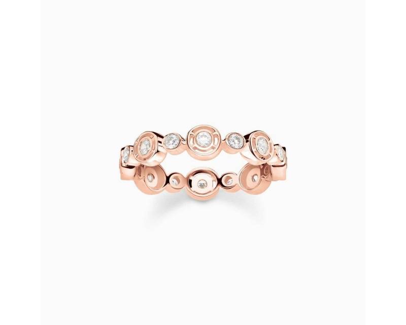 THOMAS SABO Silberring TR2256-416-14 Ring Damen Kreise Weiße Steine Rosévergoldet Gr. 54 von THOMAS SABO