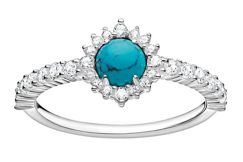 THOMAS SABO Silberring Türkisfarbener Stein von THOMAS SABO