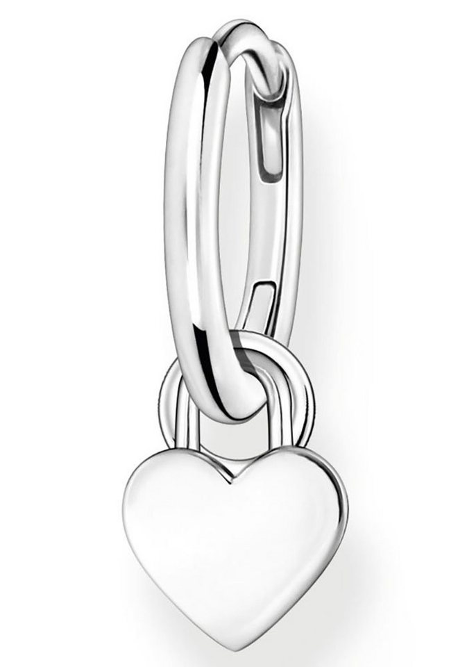 THOMAS SABO Single-Creole mit Herz Anhänger Silber, CR717-001-21, Einhänger abnehmbar THOMAS SABO Single-Creole mit Herz Anhänger Silber, CR717-001-21, Einhänger abnehmbar von THOMAS SABO