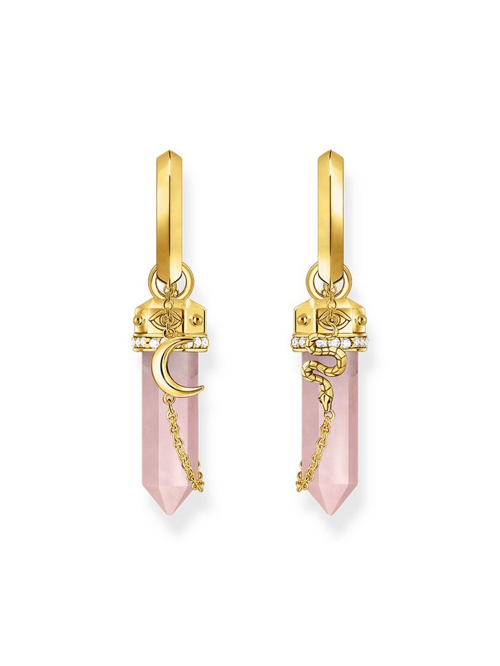 THOMAS SABO Single-Ohrstecker Thomas Sabo CR722-414-9 Goldene Creolen mit Rosa Kristall Anhänger & THOMAS SABO Single-Ohrstecker Thomas Sabo CR722-414-9 Goldene Creolen mit Rosa Kristall Anhänger & von THOMAS SABO