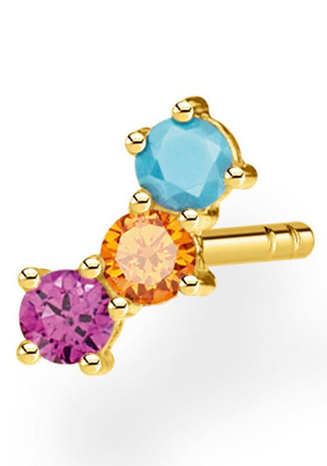 THOMAS SABO Single-Ohrstecker farbige oder weiße Steine, mit Glas-Keramik Stein, Korund (synth), Zirkonia (synth) von THOMAS SABO