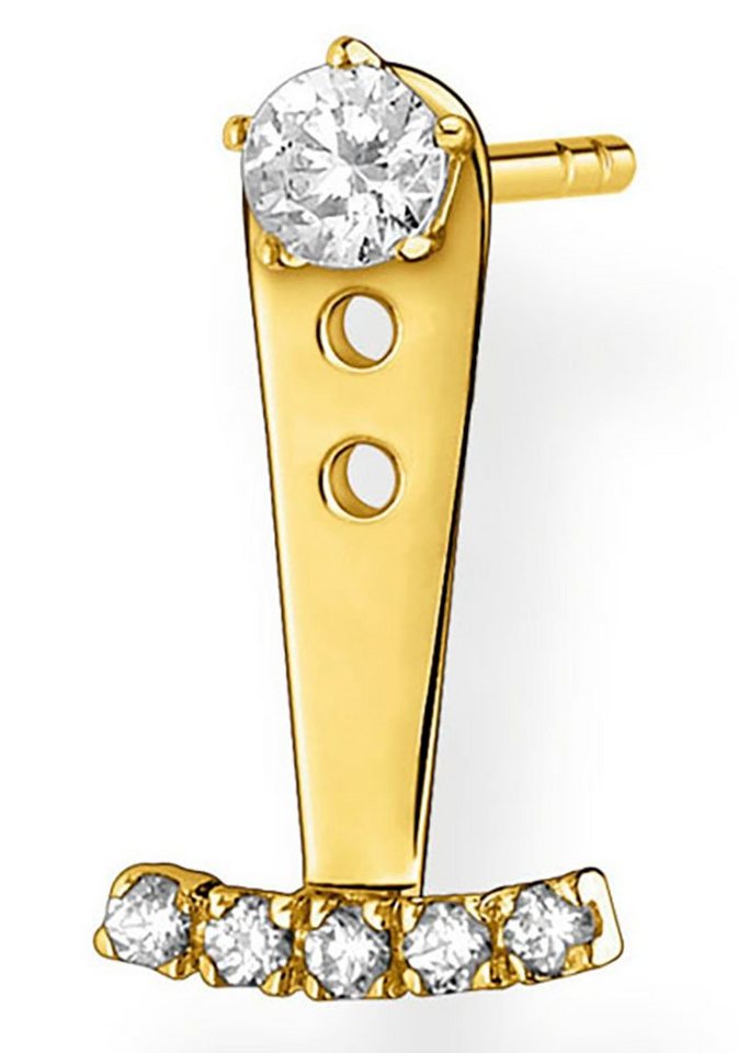 THOMAS SABO Single-Ohrstecker weiße Steine gold, weiße Steine silber, H2152-051-14, H2152-414-14, mit Zirkonia (synth) - Einhänger abnehmbar von THOMAS SABO