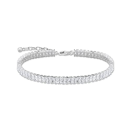 THOMAS SABO Tennisarmband für Damen aus 925 Sterlingsilber mit Zirkonia Steinen, Länge 16-19cm, A2030-051-14-L19V von THOMAS SABO