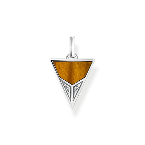 THOMAS SABO Anhänger Pyramide mit schwarzem Onyx und Tigerauge, aus geschwärztem mattem und poliertem 925er Sterlingsilber in der Form eines Pendels, PE952-507-7 von THOMAS SABO