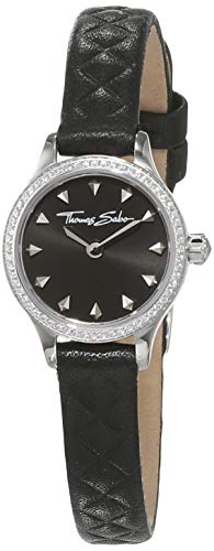 THOMAS SABO Unisex Erwachsene Analog Quarz Uhr mit Leder Armband WA0329-203-203-19 mm von THOMAS SABO