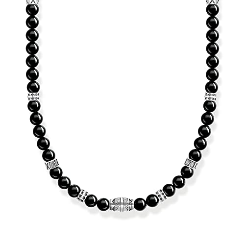 Thomas Sabo Herren Kette mit schwarzen Onyx-Beads Silber, aus 925er Sterlingsilber mit Beads aus Onyx, Länge 50cm, KE2180-507-11-L50 von THOMAS SABO