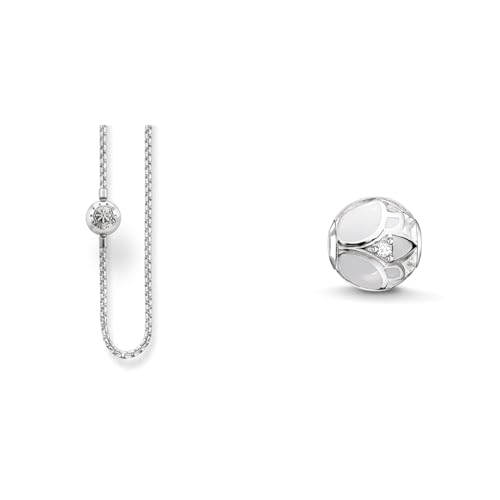 THOMAS SABO Unisex Kette Karma Beads 925 Sterling Silber KK0001-001-12 & Damen Bead Lotusblüte Karma Beads 925 Sterling Silber K0205-041-14 von THOMAS SABO