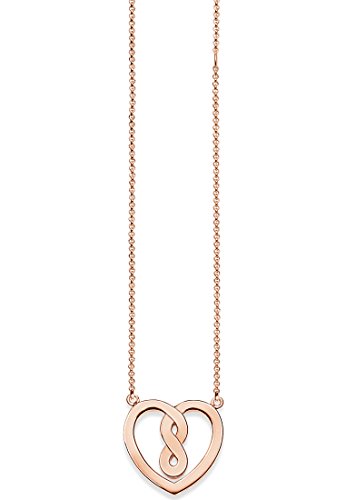 THOMAS SABO Unisex-Kette mit Anhänger Roségld. 38-42cm Unendlichkeitherz 925 Silber 0.1 cm - KE1496-415-12-L42v von THOMAS SABO