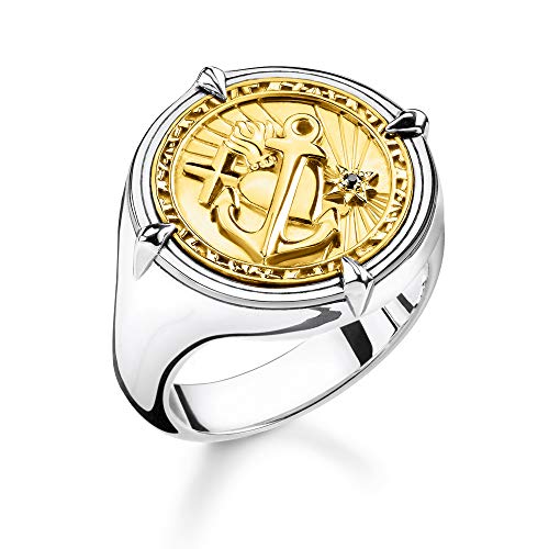 THOMAS SABO Unisex Ring Glaube, Liebe, Hoffnung 750 Gelbgold Vergoldung, 925 Sterlingsilber, Geschwärzt TR2246-849-39 von THOMAS SABO