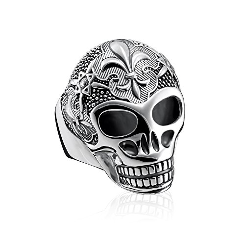 THOMAS SABO Unisex Ring Lilien Totenkopf 925Er Sterlingsilber, Geschwärzt TR2155-637-21 von THOMAS SABO